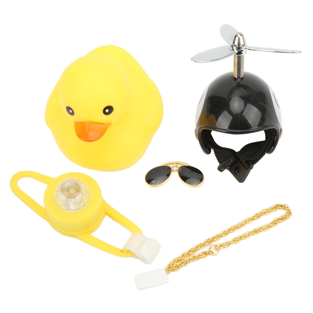 BuyWeek Small Yellow Duck Bicycle Bell with Light Rubber Duck Car Ornaments Cycling Decor Goods Gift