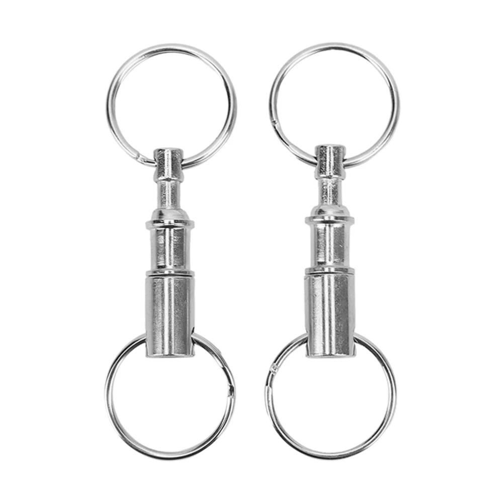 2PCS Dual Quick Release Keyring Detachable Double Split Ring Key Ring for Hanging House Key Belt