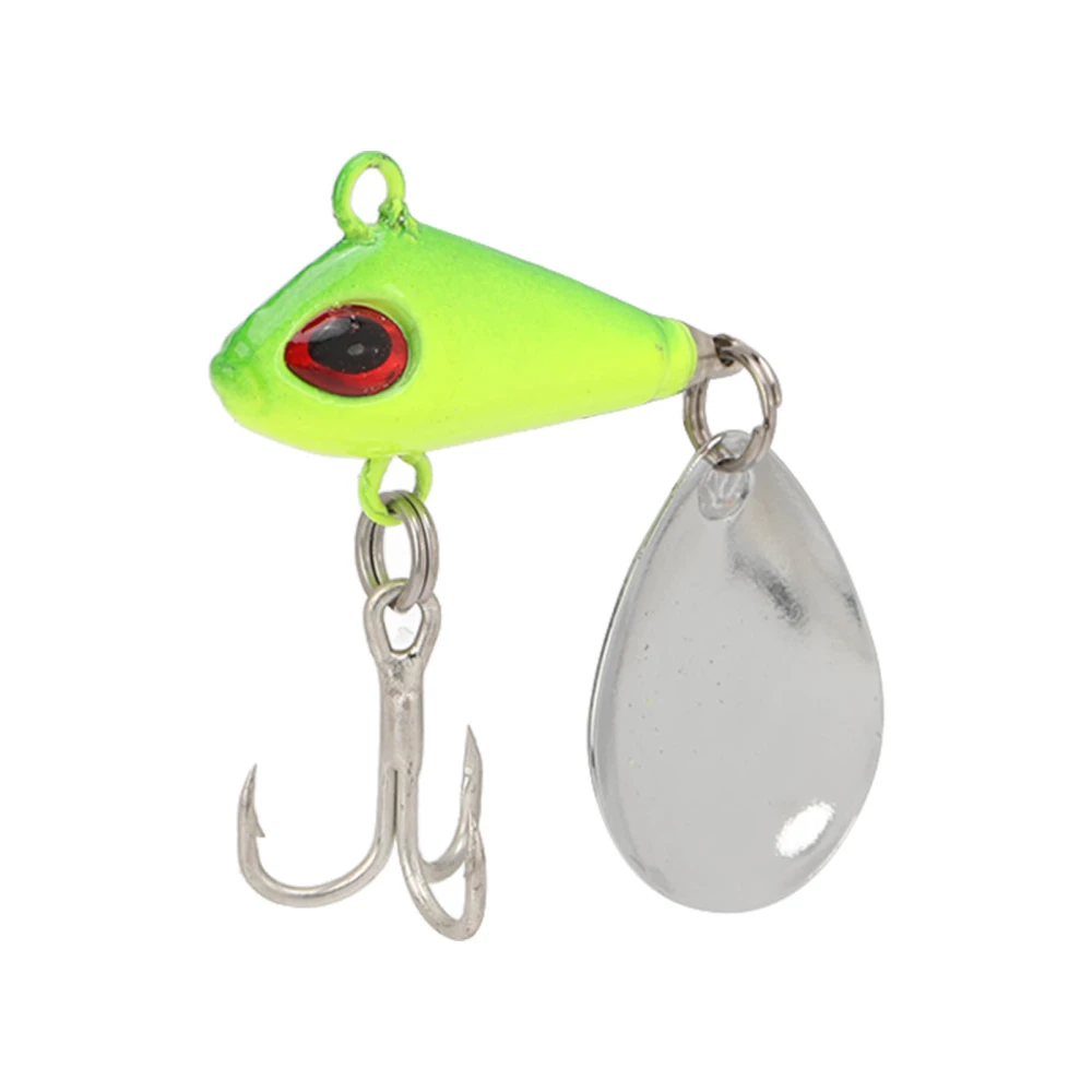 BuyWeek 5g Fishing VIB Metal Mini Lures Artificial Hard Fake Bait VIB Spoon Long Throw Fishing TackleGreen Back Yellow Body