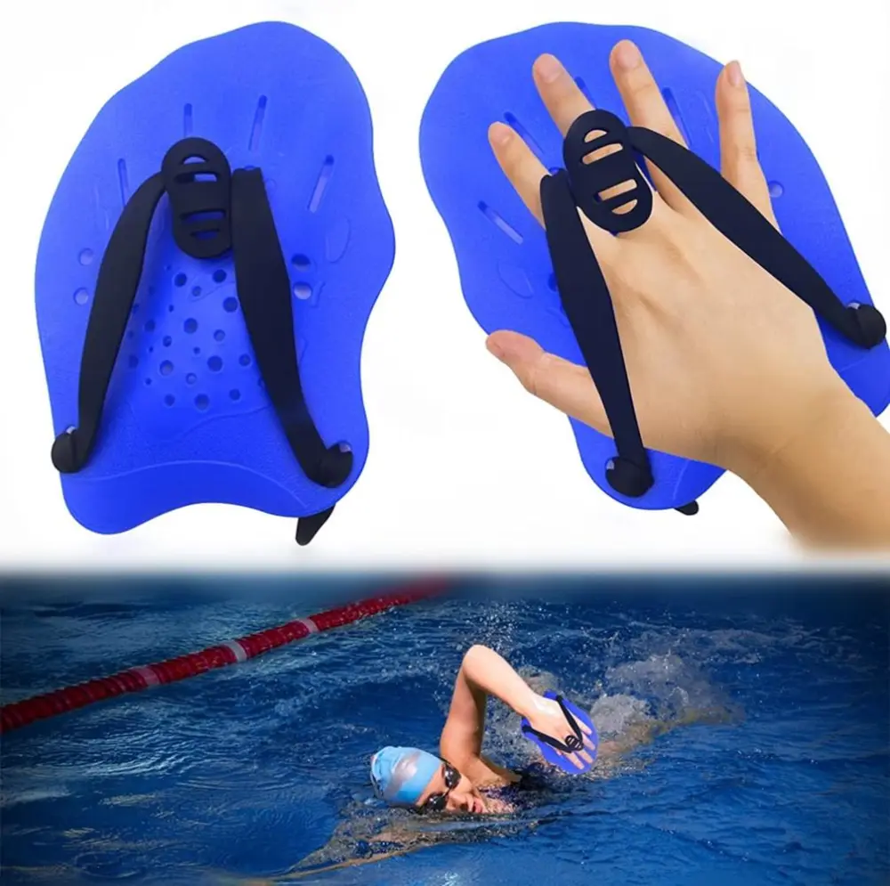 Swim Hand Paddles Swimming Training Paddles with Adjustable Straps Contour Swimming Paddles for Women Men Children