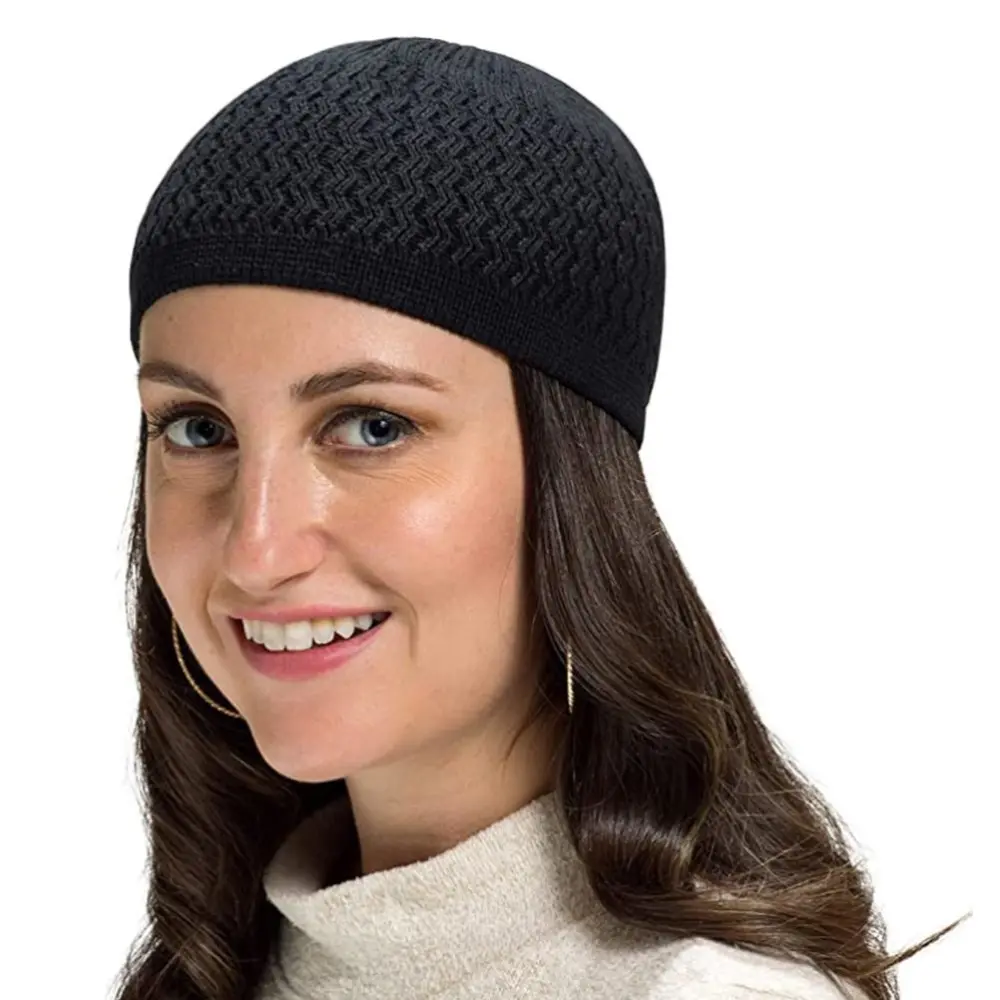 Kufi Hat Knit Crochet Hat Muslim Kufi Beanies Running Hat Helmet Liner for Women Men Indoor Outdoor