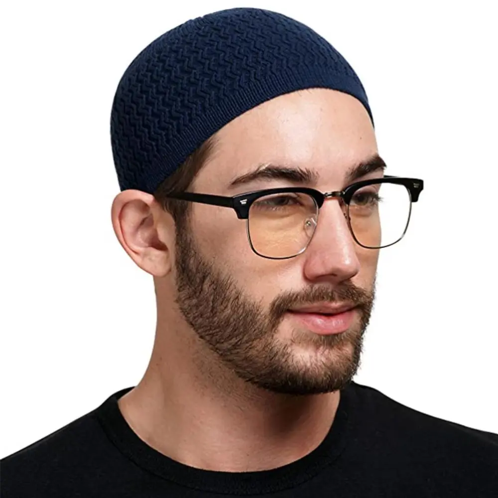 Kufi Hat Knit Crochet Hat Muslim Kufi Beanies Running Hat Helmet Liner for Women Men Indoor Outdoor