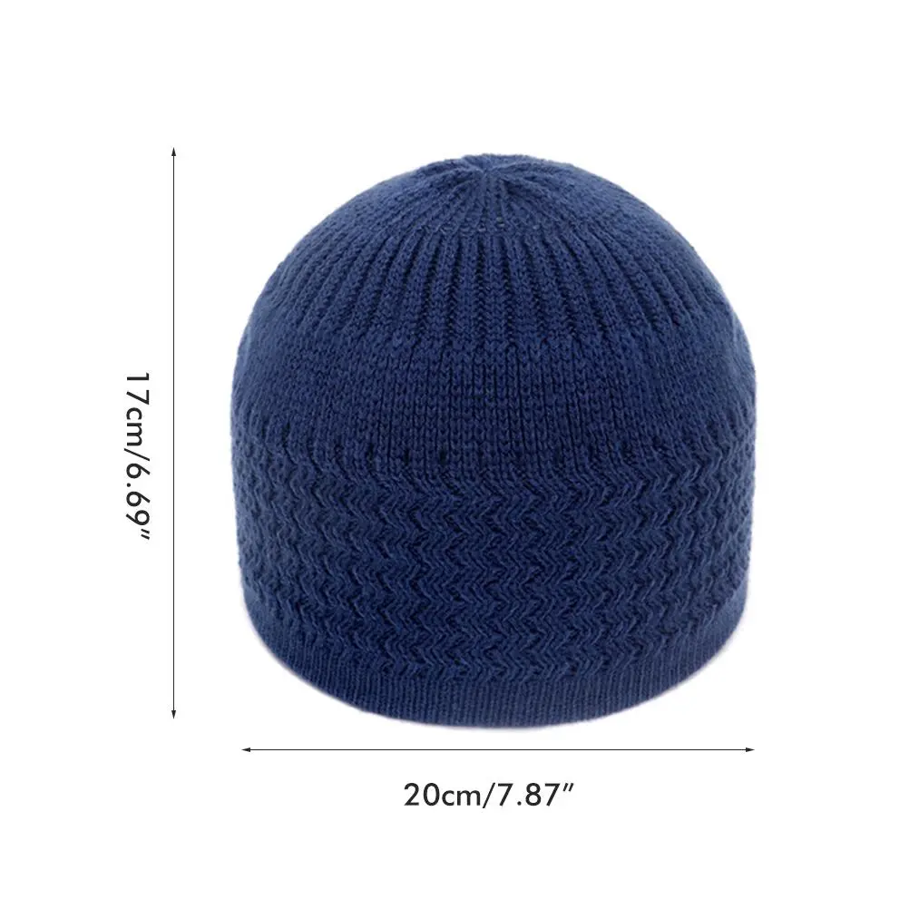 Kufi Hat Knit Crochet Hat Muslim Kufi Beanies Running Hat Helmet Liner for Women Men Indoor Outdoor