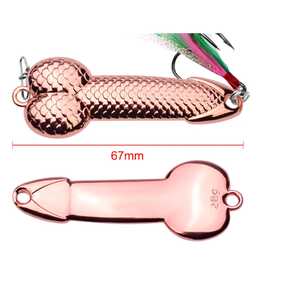 Sequins Spoon Fishing Lures with Feather Hook Metal Sequins Bait for Freshwater and Seawater28g 67mm / 2.6in Rose Gold