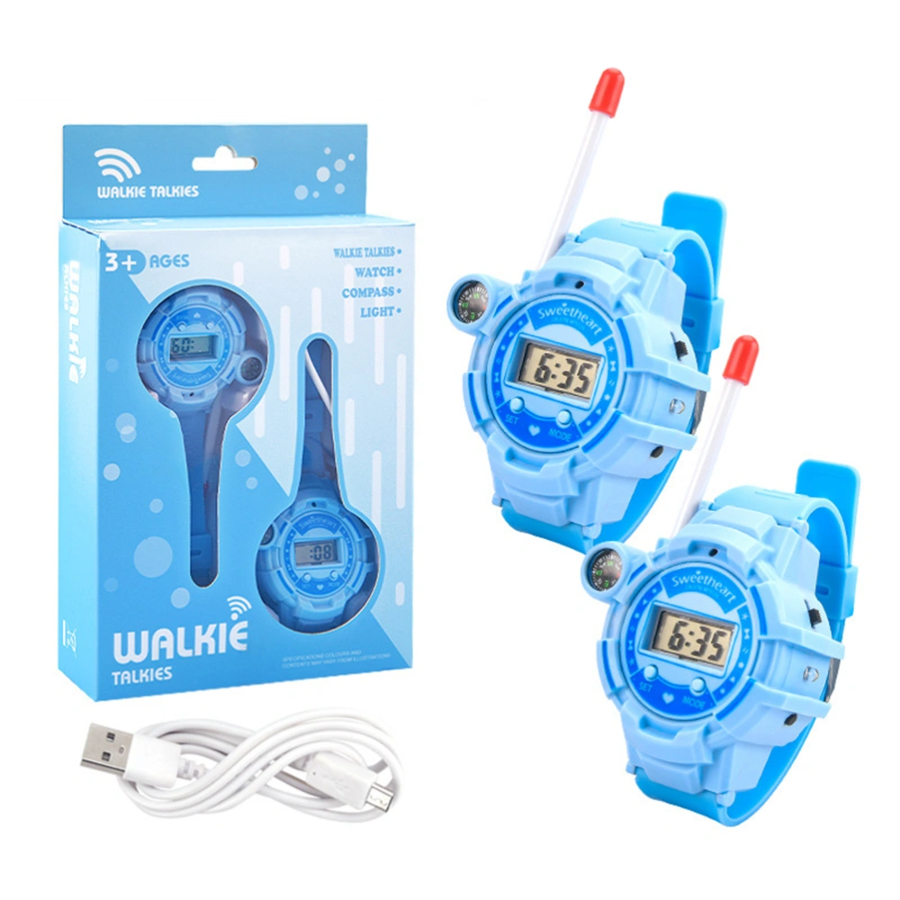 1 Pair Kids Interphone Watches Rechargeable Electronic Watches Parent Child Interaction Toys Outdoor Gifts for Boys Girls