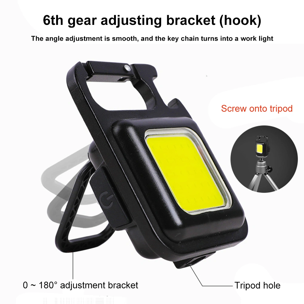 COB Small Flashlights Bright Rechargeable Keychain Mini Flashlight Multifunctional Portable Pocket Light for Emergency Outdoor Fishing Camping Repairing