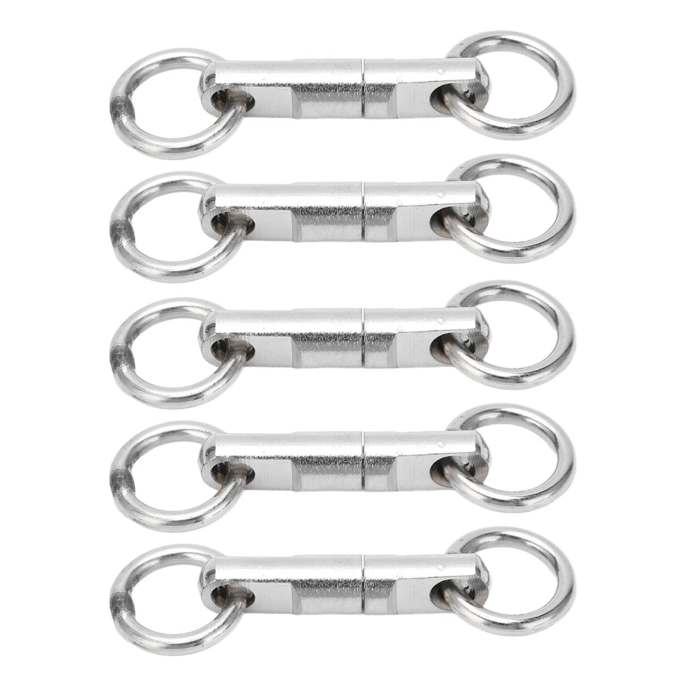 5pcs/lot Stainless Steel Column Type Rotary Ring Bearing Swivel Fishing Swivels Hook Connector Fishing Accessories9#