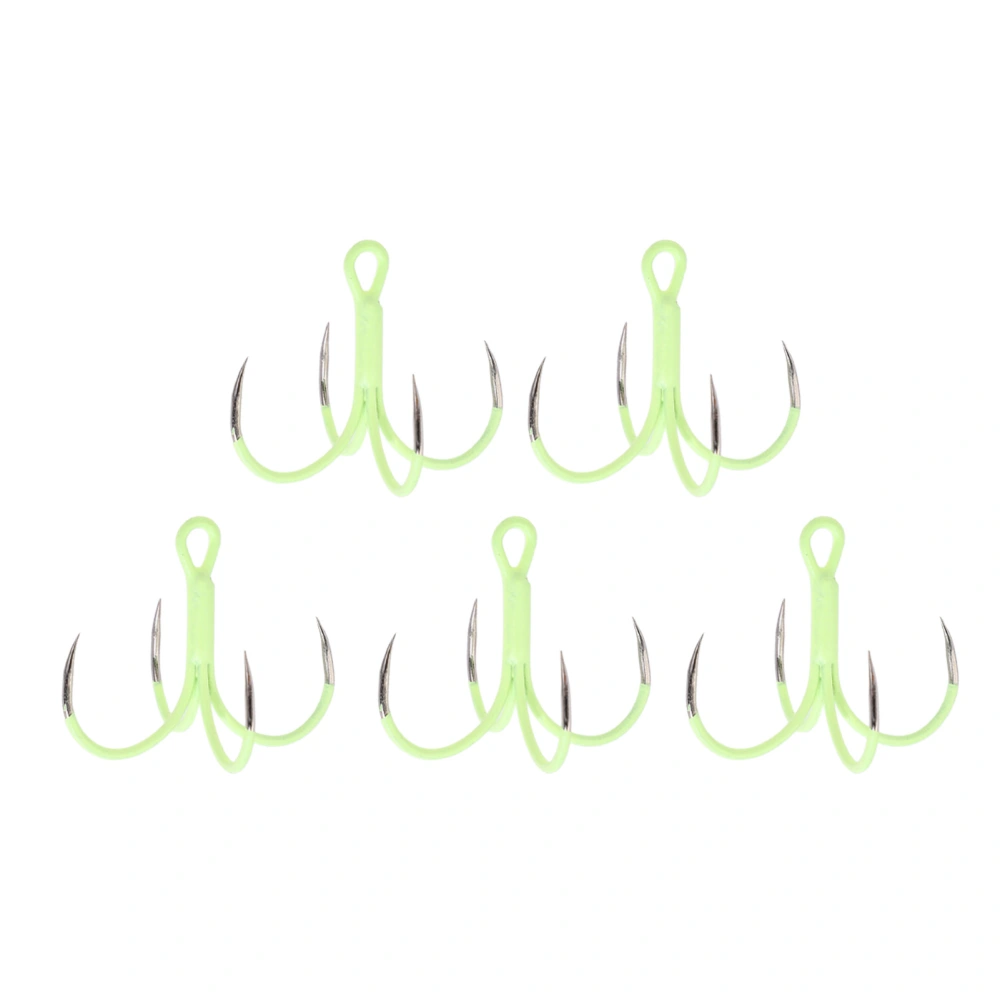 BuyWeek 5Pcs Luminous Four Claw Fishing Hook Carbon Steel Quadruple Fishing Hooks FishhookBig 18