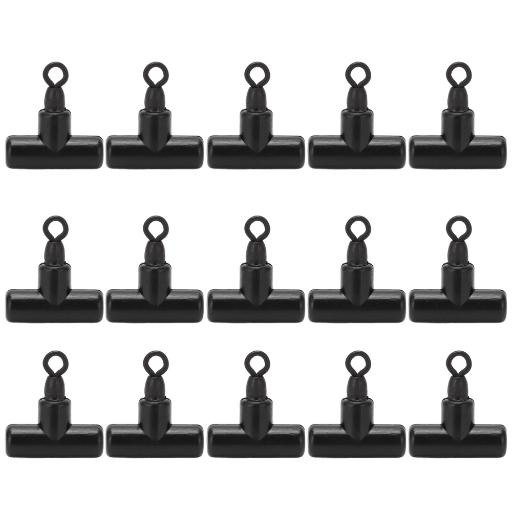 BuyWeek 15PCS T Shape Fishing Sleeve Swivel 3 Way Connector Cross Line Rolling Swivel Fishing Accessories