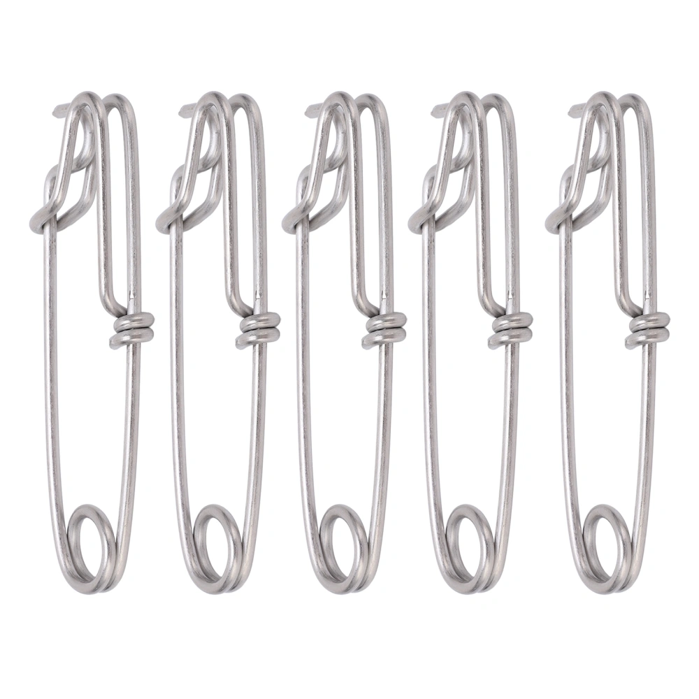 5PCS Long Line Clips Snap Swivel Sea Fishing Connectors Closed Eye Hanging Buckle Quick Pin Tool3.5cmx125MM