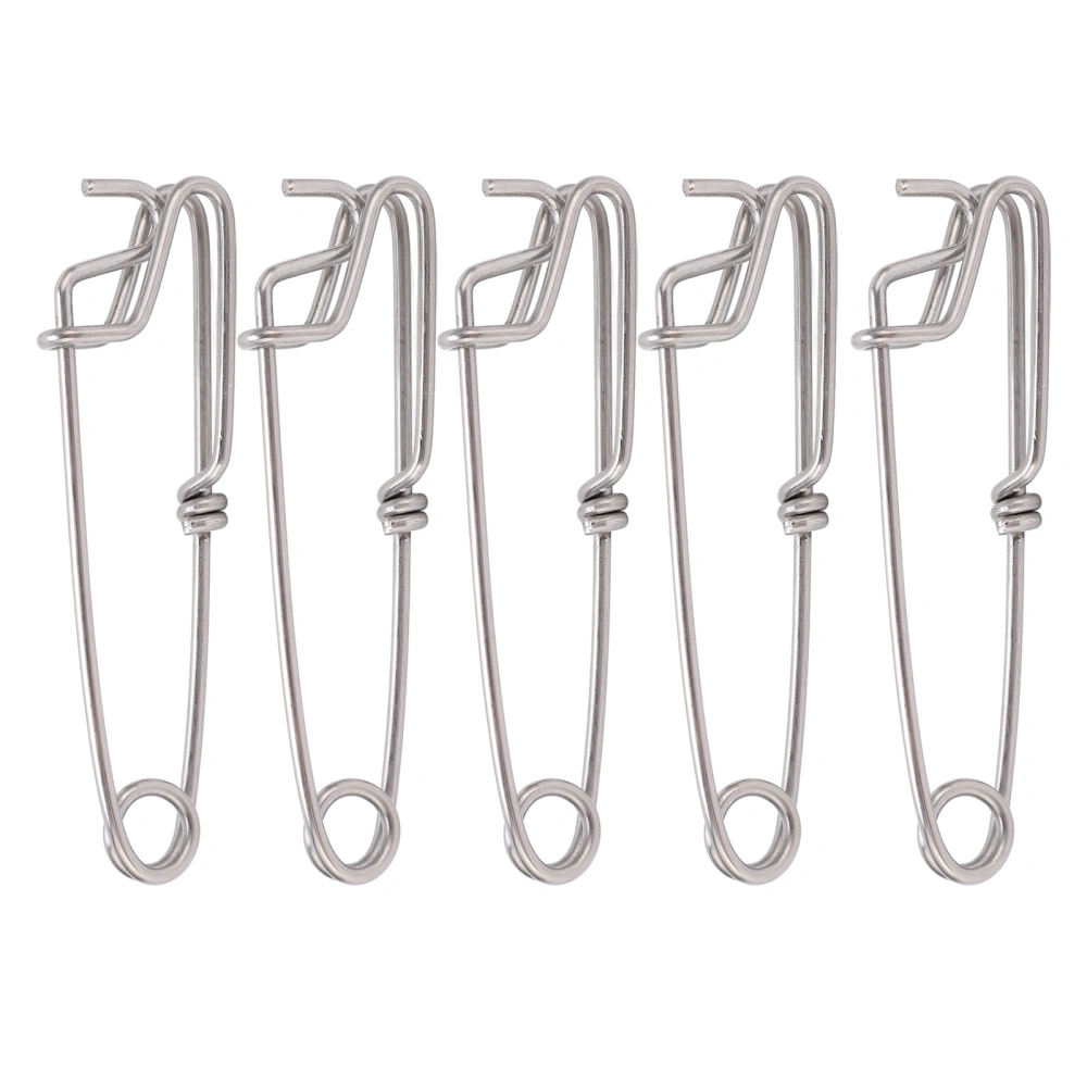 BuyWeek 5PCS Long Line Clips Snap Swivel Sea Fishing Connectors Closed Eye Hanging Buckle Quick Pin Tool2.6cmx100MM