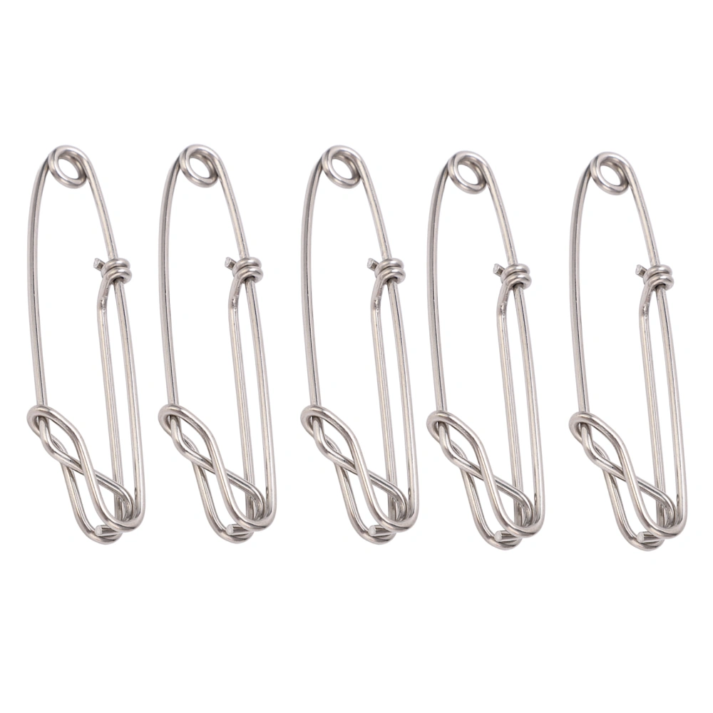 5pcs/set Longline Snap Clip Corrosion Resistance Float Line Tuna Clip for Ocean Fishing2.0x80mm