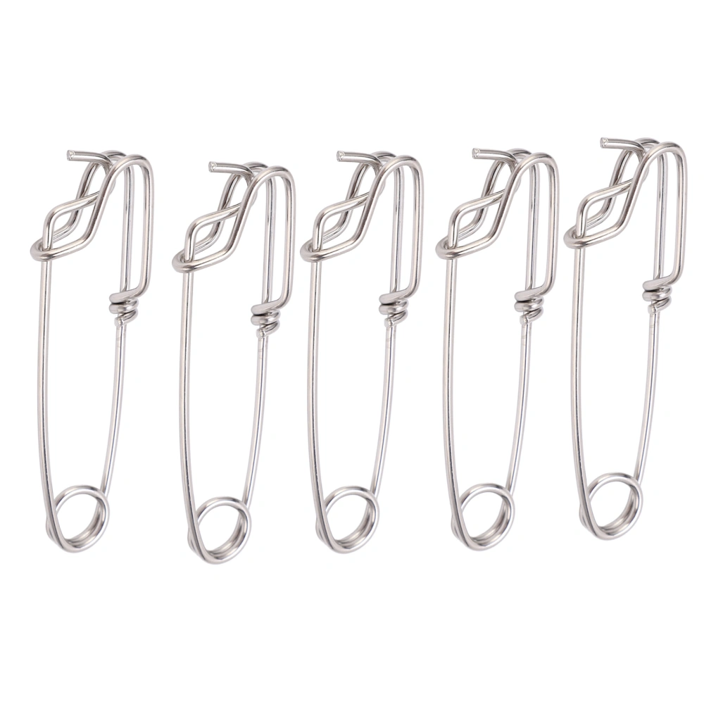 BuyWeek 5PCS Long Line Clips Snap Swivel Sea Fishing Connectors Closed Eye Hanging Buckle Quick Pin Tool2.0cmx80MM