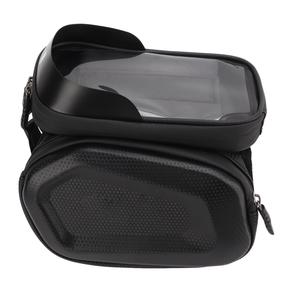 Bike Frame Bag PU Leather Waterproof Transparent Sun Visor Side Bags Stable Durable Bike Phone Bag for Phone Under 7.2in