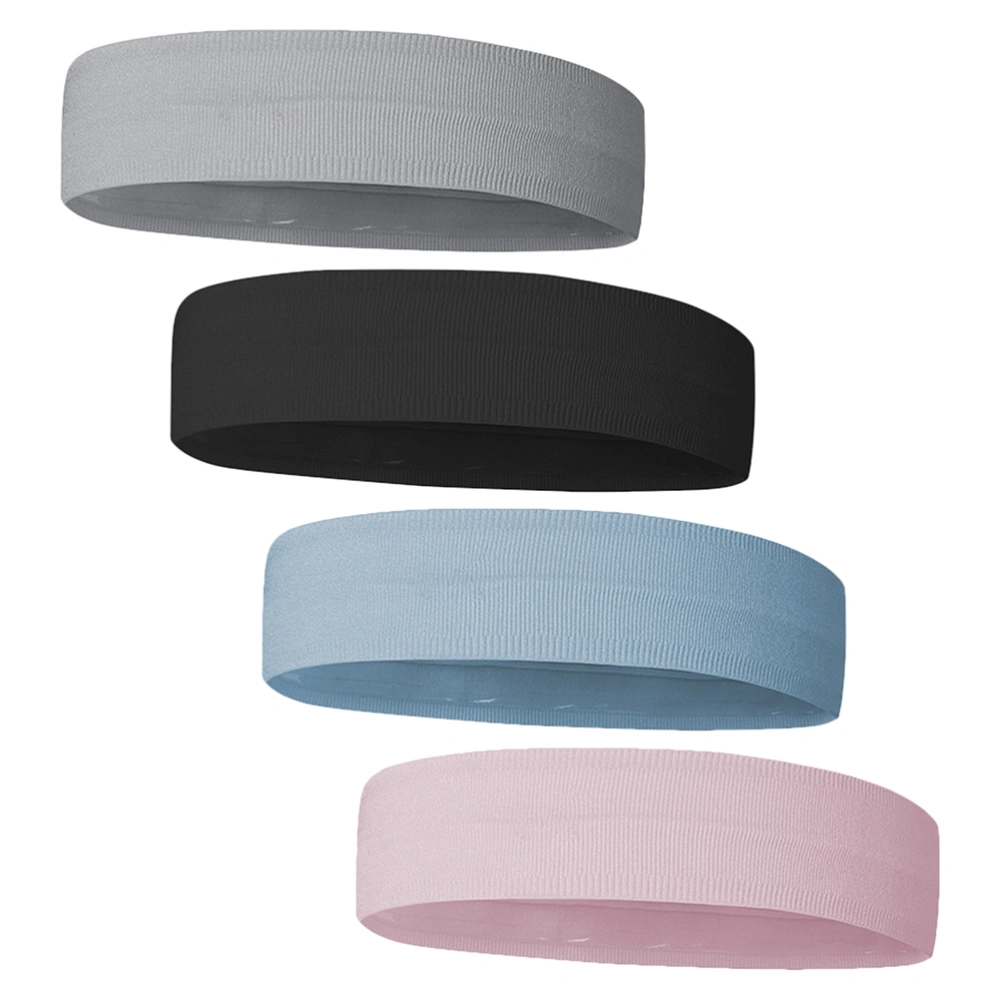 4Pcs Sports Headband Workout Sweatband Non Slip Ice Silk Hairband Exercise Fitness Headbands for Yoga Running Cycling