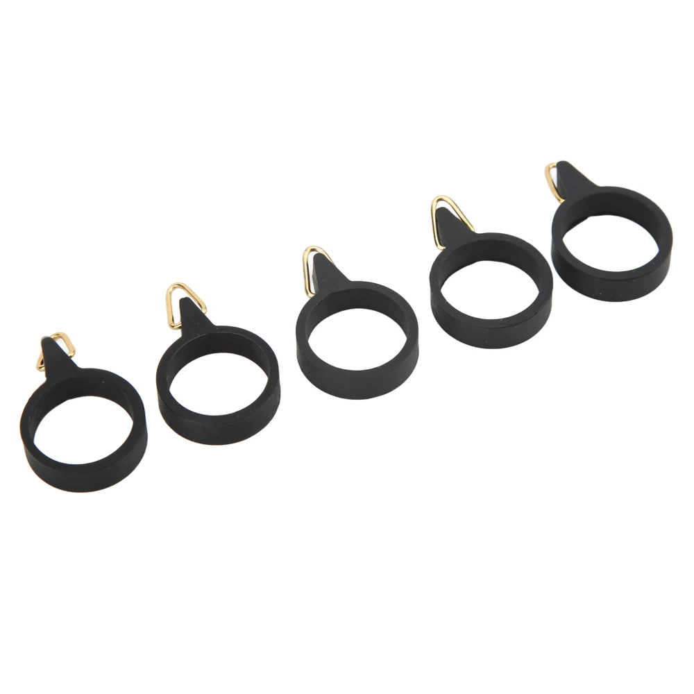 BuyWeek 5pcs Fishing Rod Hook Holder Rubber Circle Stainless Steel Fishing Pole Hook Keeper for Bait ToolM