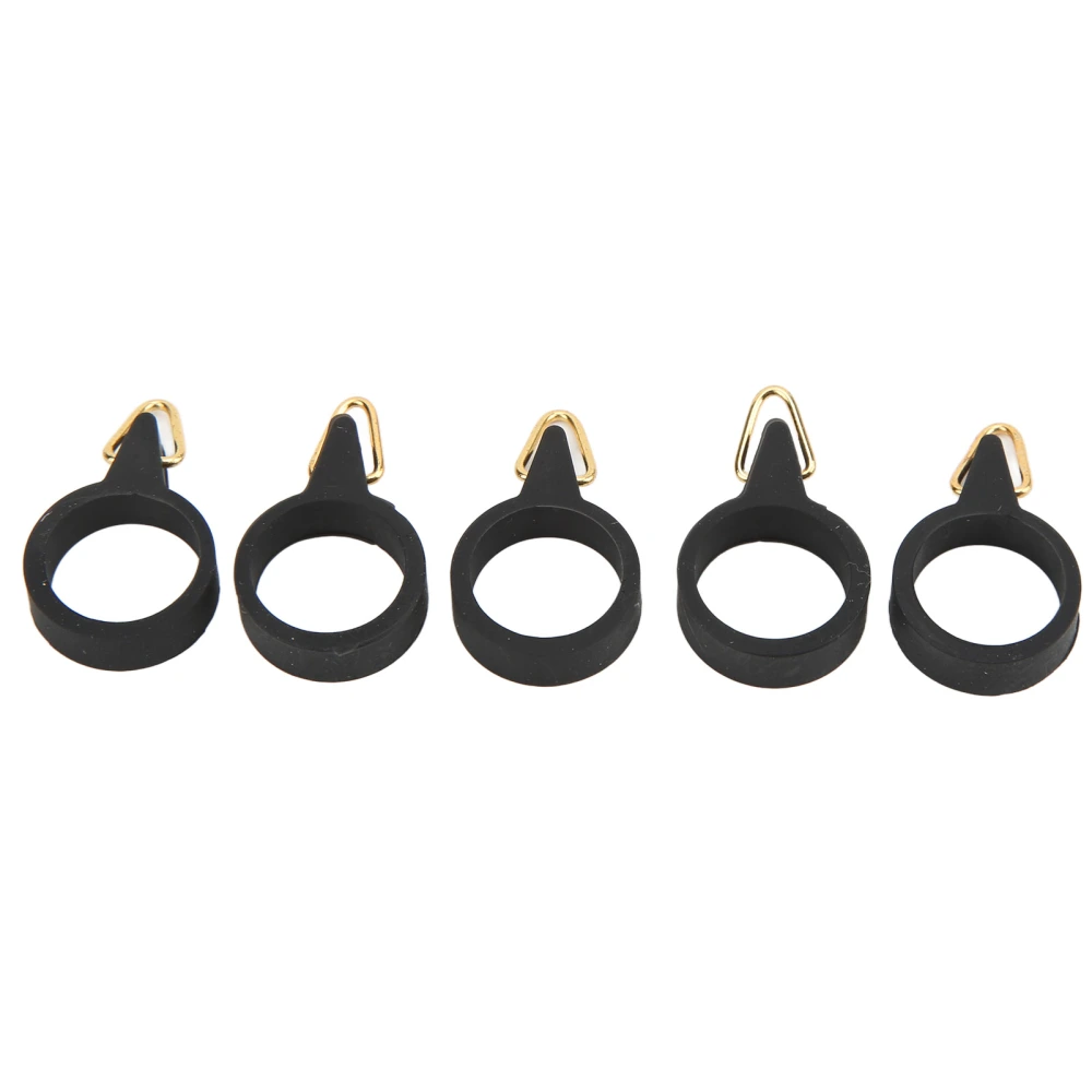 BuyWeek 5pcs Fishing Rod Hook Holder Rubber Circle Stainless Steel Fishing Pole Hook Keeper for Bait ToolS