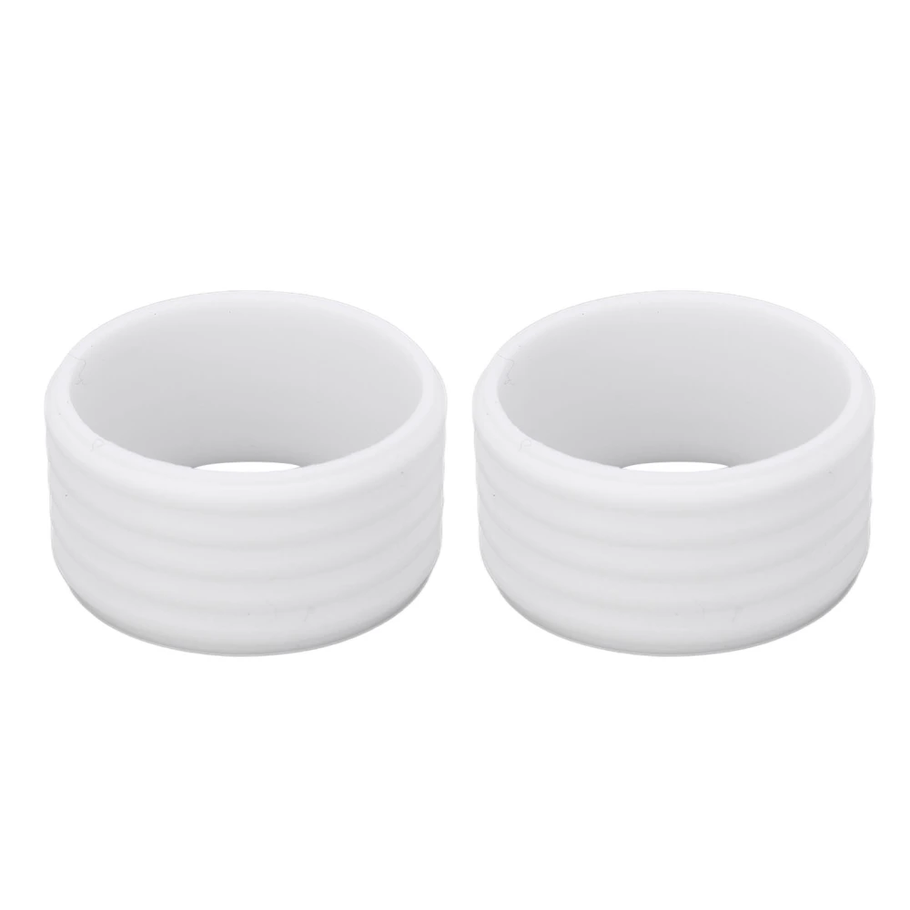 2pcs/set Tennis Racket Handle Silicone Ring Sweat Absorption Tennis Overgrip Fixing RingWhite