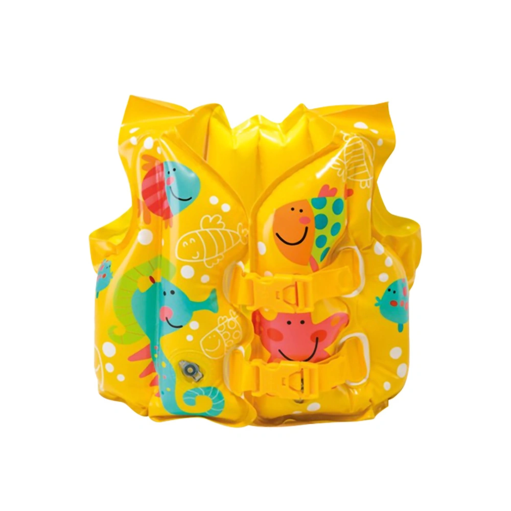 Children Inflatable Swimming Life Jacket Adjustable Double Button Floating Buoy Swimming Vest