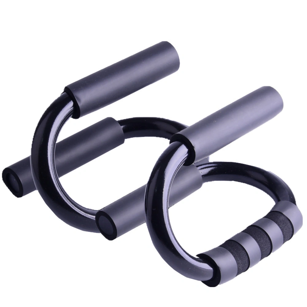 1Pair Push Up Bar S Shape Push Up Helper with Foam Handles for Home Gym Fitness Training Muscle Workout