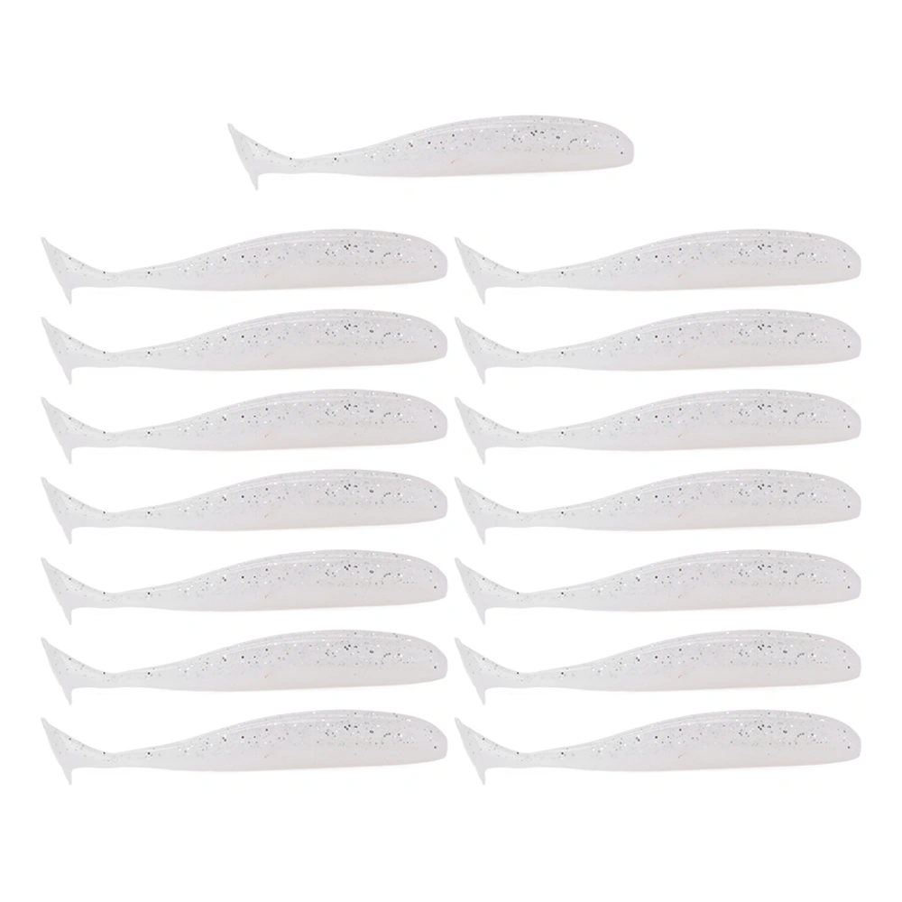 15Pcs Two Color T Tail Soft Fishing Bait Artificial Silicone Soft Lure Fishing Tackle Gear for Freshwater SaltwaterCOLOR:A