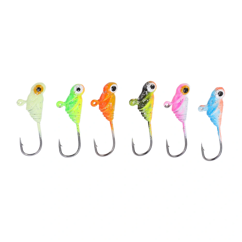 6Pcs Ice Fishing Jigs Fishing Lures Mini Jig Head Baits Carbon Steel for Winter Outdoor004