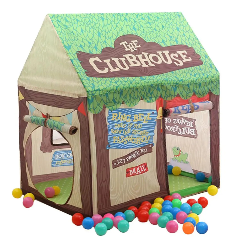 Kids Play Tent for Indoor and Outdoor Children Playhouse with Roll Up Door and Windows Dessert House and Small Tree House Tent