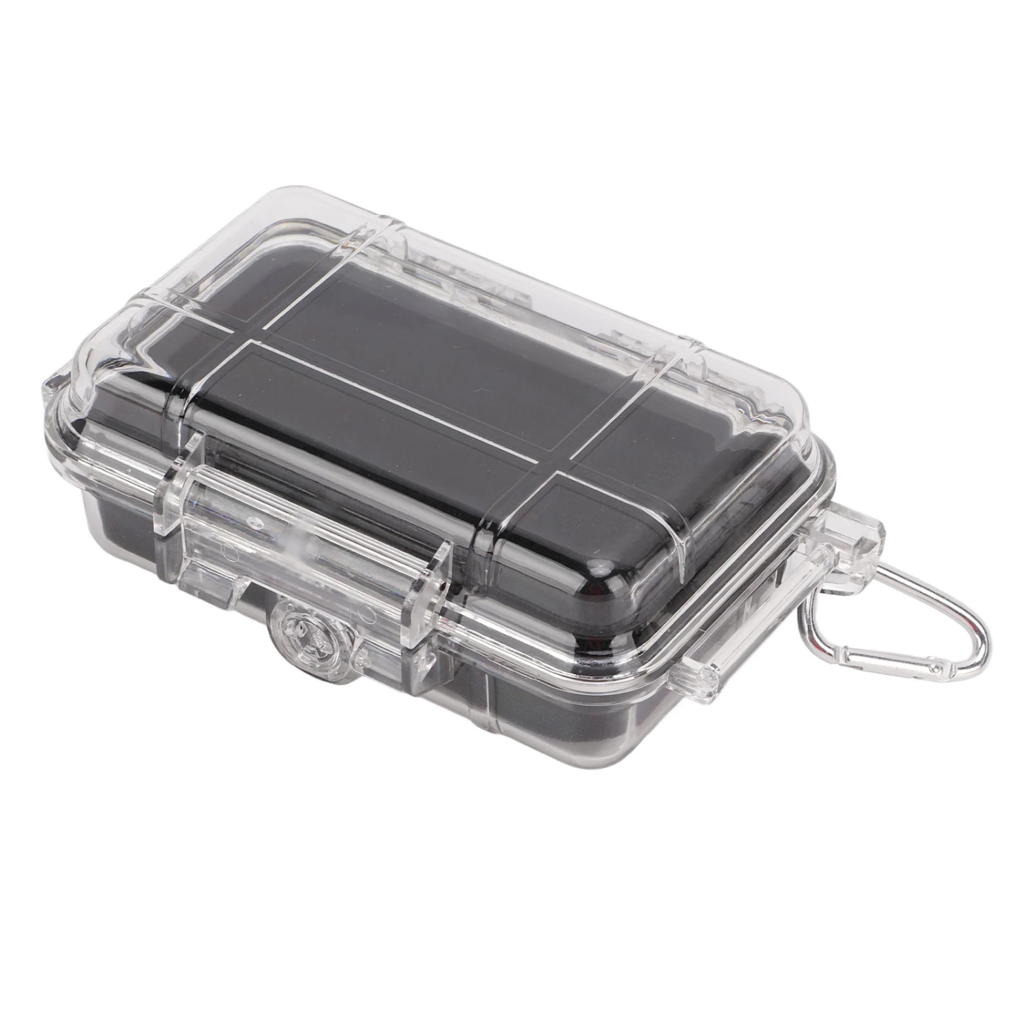 Plastic Shockproof Box with Shock Absorption Liner Outdoor Waterproof Airtight Case TransparentSmall Size