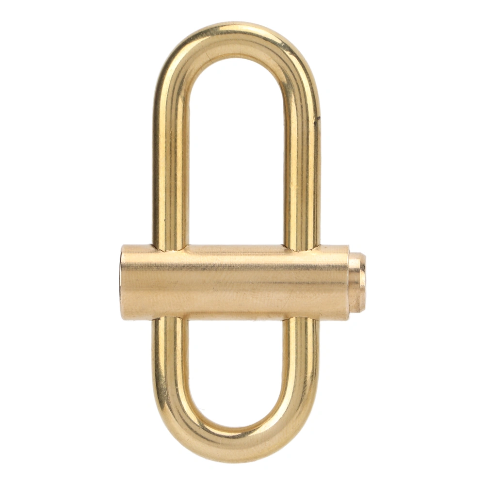 Brass Lock Keychain Smal Oval Slide Locking Snap Lock Clip Buckle Carabiner Key Holder