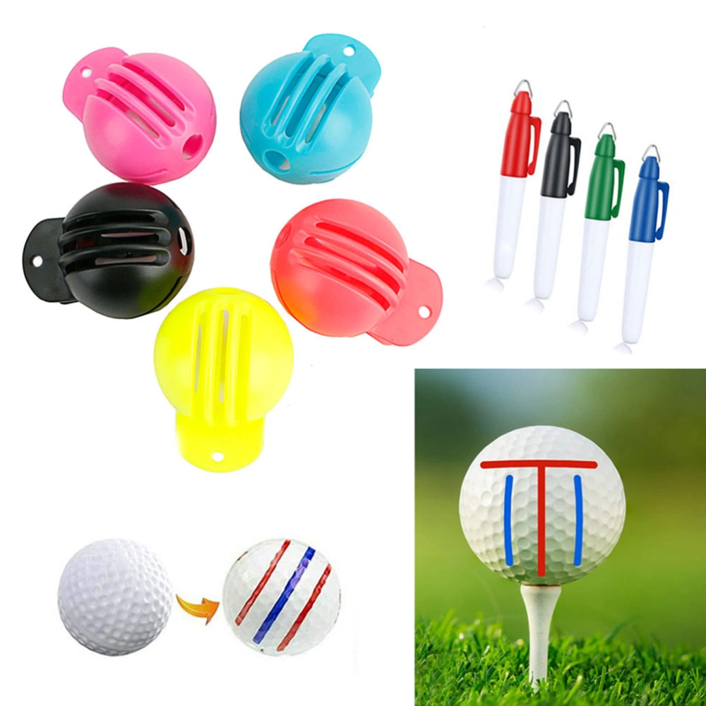 9Pcs Ball Line Marker Ball Liner Ball Marking Tool Kit 5 Ball Marking Stencils 4 Marker Pens