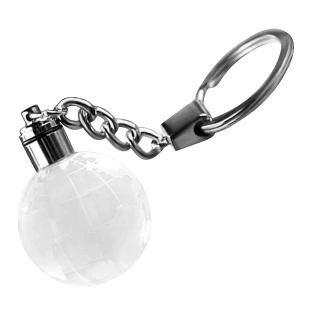 LED Glowing Ball Keychain Crystal 7 Colors Glowing In The Dark Basketball Football Globe Keychain Pendant Party Favors Gifts