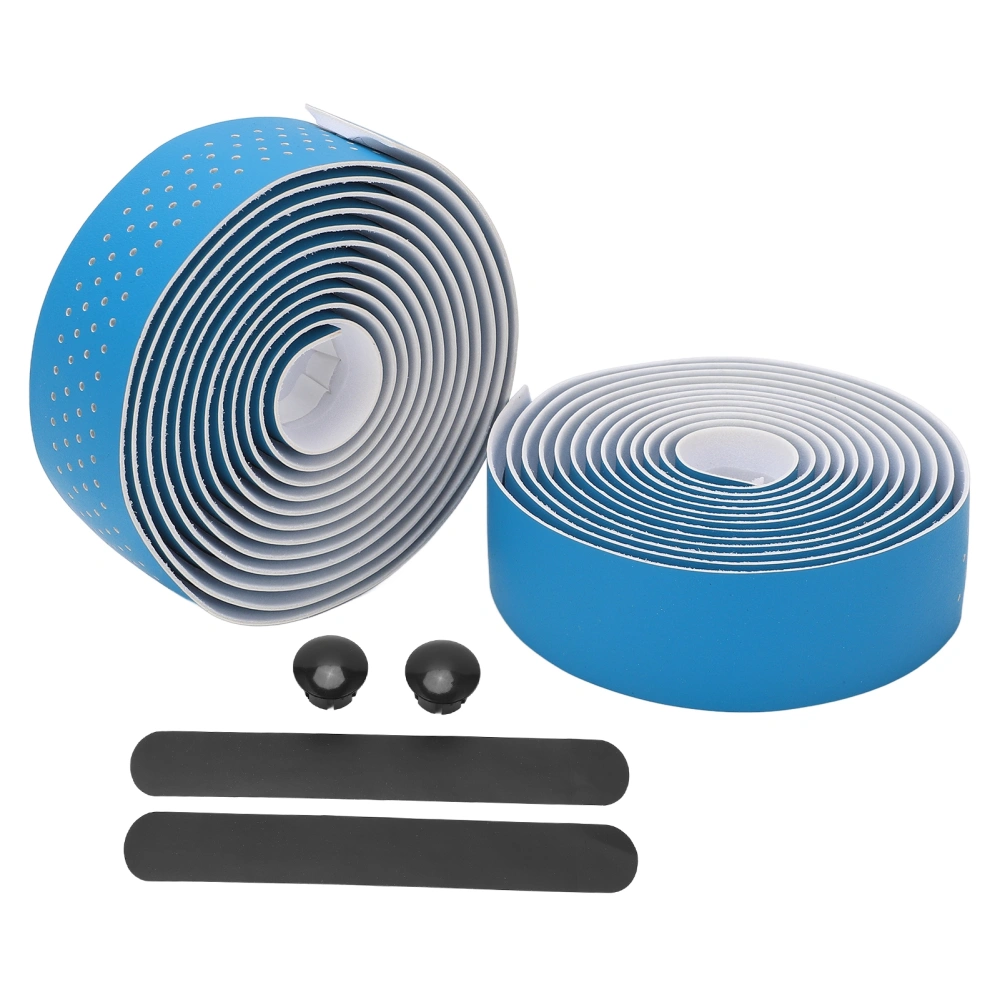 Bicycle Handlebar Tape Anti Slip Road Bike Handle Bar Wraps with End Plugs for Road CyclingBlue