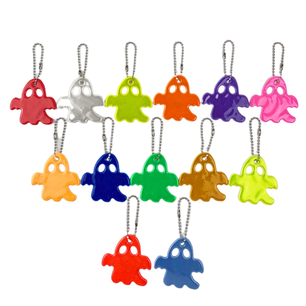 12Pcs Ghost Reflective Bag Pendant Tags Safety Gear for Outdoor Sports Night Running Cycling Jogging Dog Walking