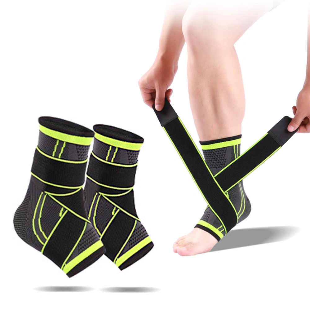 Ankle Brace Adjustable Compression Ankle Support Wrap with Hook and Loop Fastener Ankle Sleeve for Women Men Sports Fitness