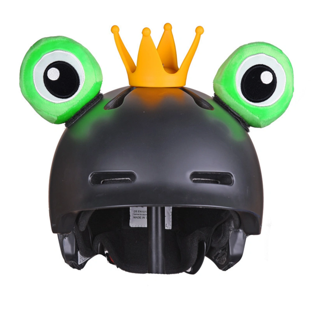 Helmet Accessories Cute Frog Eyes Crown with Tapes for Helmet Ski Helmet Motorcycle Helmet Snowboard Helmet (Helmet Not Included)