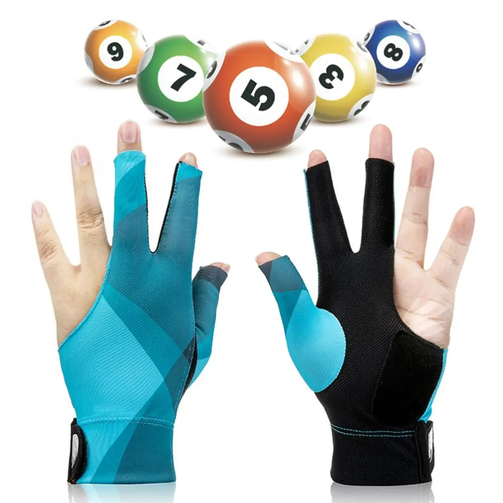 3 Open Fingers Billiard Gloves for Men Women Elastic Non Slip Wear Resistant Breathable Pool Cue Gloves for Left Hand