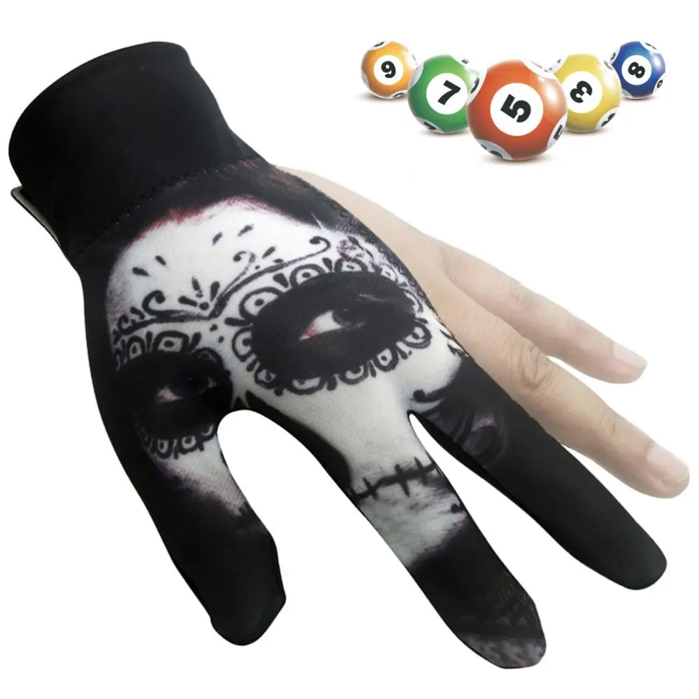 3 Fingers Billiard Gloves for Men Women Elastic Nonslip Wear Resistant Breathable Pool Cue Gloves for Left Hand