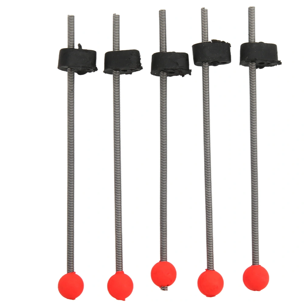 5PCS Mini Winter Ice Fishing Rod Top Tip Portable Outdoor Fishing Rod Red Ball Spring TipsS