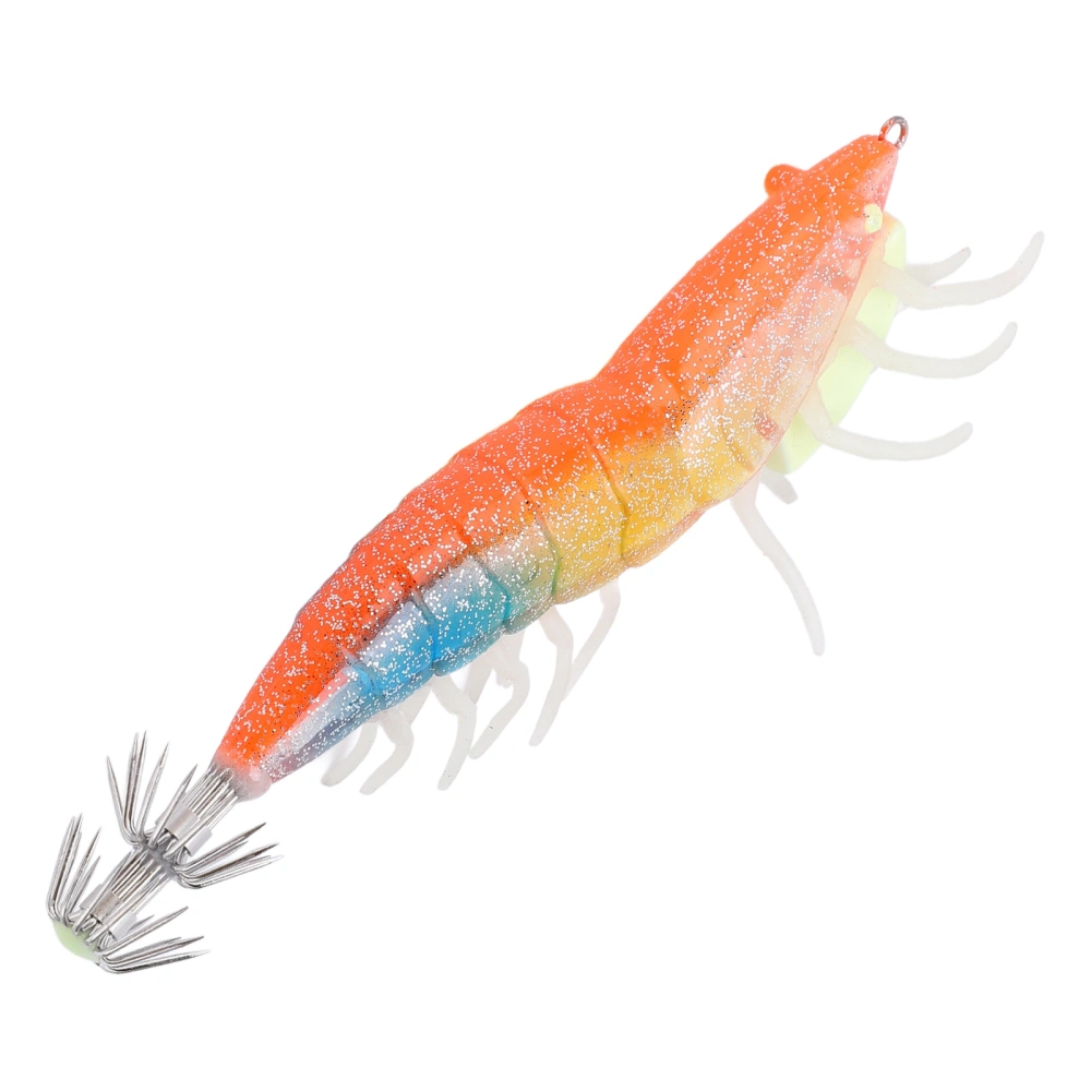 Fake Wood Shrimp Bait Fishing Wobbler Squid Jig Artificial Luminous Cuttlefish Hook LuresOrange Blue