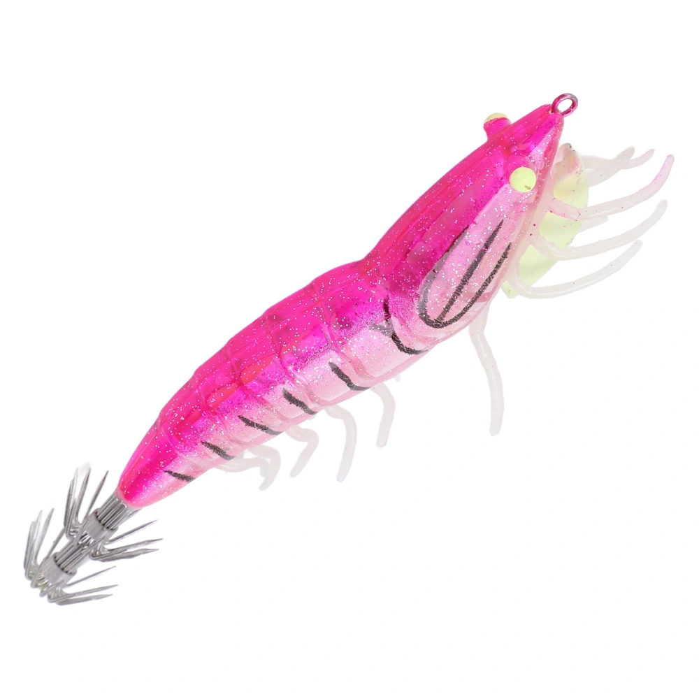 BuyWeek Fake Wood Shrimp Bait Fishing Wobbler Squid Jig Artificial Luminous Cuttlefish Hook LuresPink