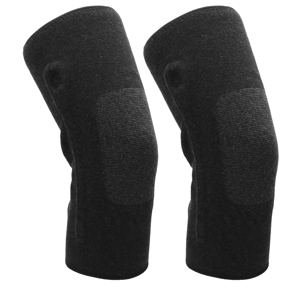 2pcs Knee Braces Graphene Warm Protective Prevent Slip Knee Compression Sleeve with Spring Stabilizers for Men WomenXL