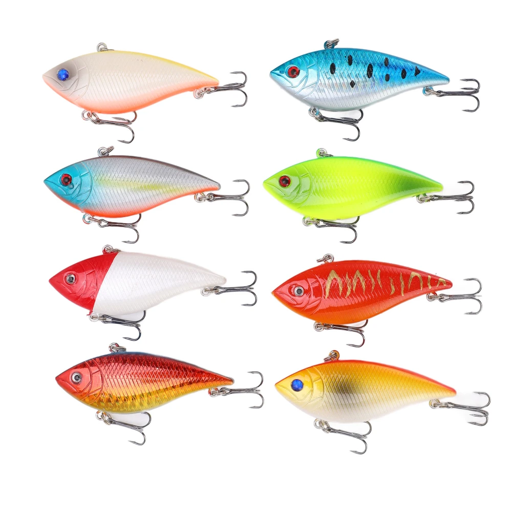 8pcs 11g 7cm Floating Fishing Lure 3D Lifelike Eyes Artificial Fishing Luya Bait for Sea