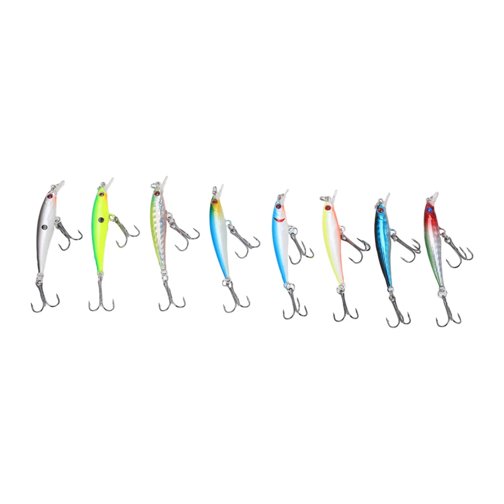 8PCS Minnow Fishing Lure 5cm/3g Artificial Sinking Long Throw Hard Bait Wobbler Jig Bait