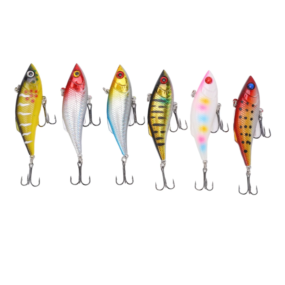 6Pcs Sinking Hard Fishing Bait Artificial Plastic Fishing Lures for Freshwater Saltwater 8cm/10g