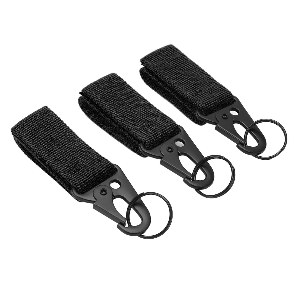 3pcs Climbing Carabiner Adhesive Design Durable Wearable Compact Portable Practical Camping Tools for OutdoorBlack