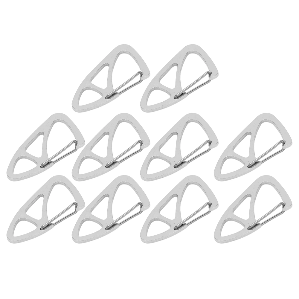 10pcs Stainless Steel Anti Lost Keychain Carabiner Spring Hook Key Chain Clip Buckle for Men Women