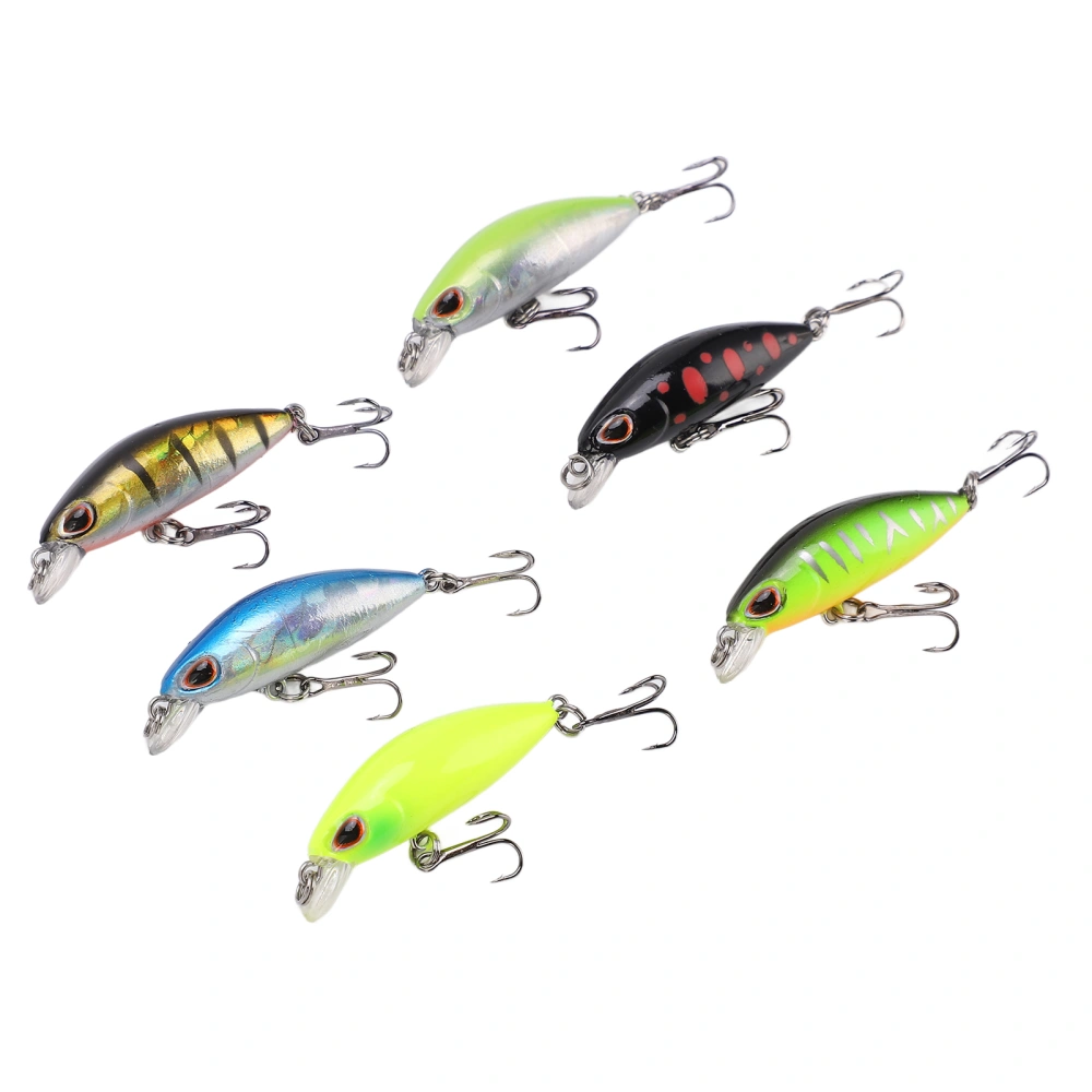 6Pcs Artificial Minnow Fishing Bait Slow Sinking Fishing Lures for Bass Freshwater 6 Colors 2g