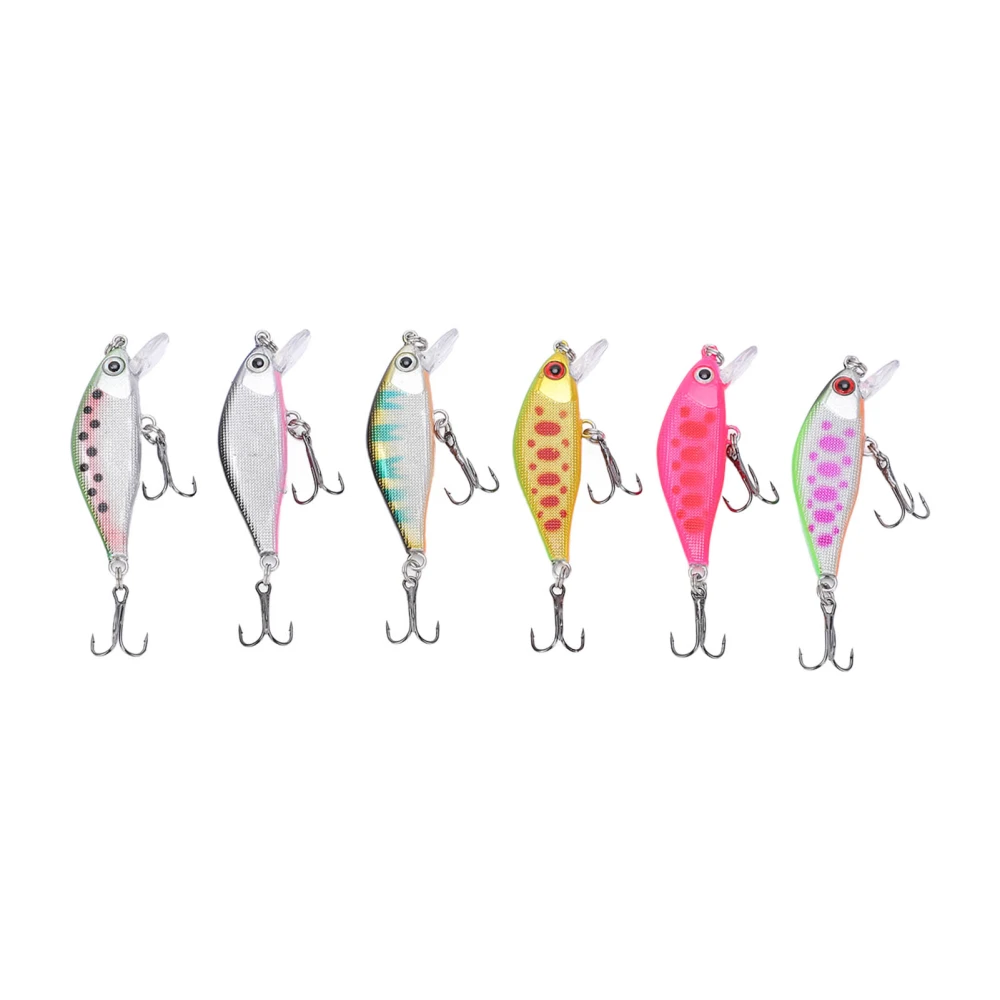 6pcs 4.3g 5cm Minnow Fishing Lure Multilayer Paint Processing Artificial Fishing Bait