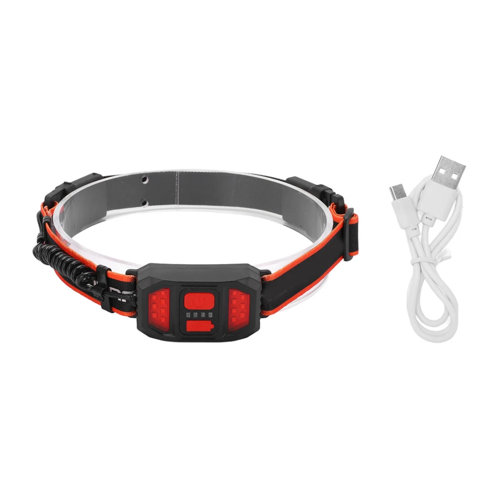 USB Rechargeable LED Headlamp Waterproof Outdoor Red Light Warning Head Light for Camping