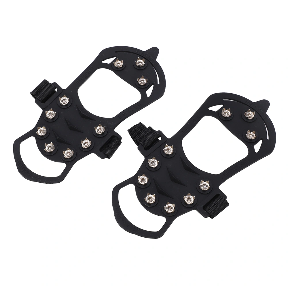 2pcs/set 10 Tooth Crampons Shoe Cover Rustproof Durable Mountaineering Ice Snow GripperS Size